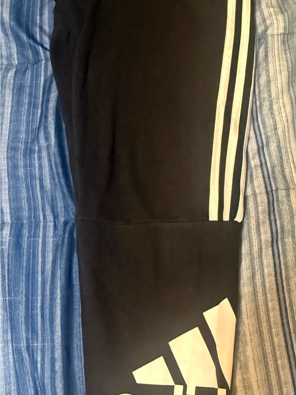 adidas Black Sweatpants with White Stripes and Logo
